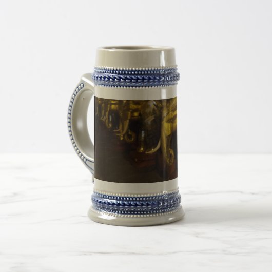 Gold Elephants Grey/Blue 22 oz Stein Bierpul (Voorkant links)