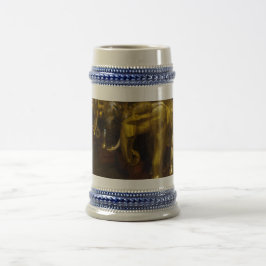 Gold Elephants Grey/Blue 22 oz Stein Bierpul
