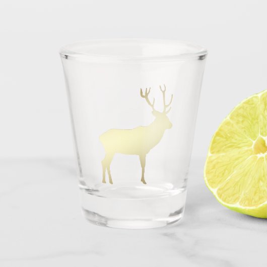 Gold Elk Silhouette Shot Glas (Voorkant)