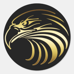 GOLD ELLE HOOFD RONDE STICKER