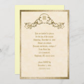 Gold Embossed Kijk Monogram Uitnodiging (Voorkant / Achterkant)