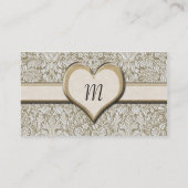 Gold Embossed look Damask Visitekaartje (Achterkant)