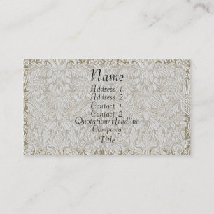 Gold Embossed look Damask Visitekaartje