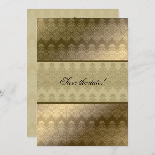 Gold Embossed look Renaissance Wedding Invitation Save The Date (Voorkant / Achterkant)