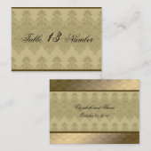 Gold Embossed look Renaissance Wedding Table Numta Plaatskaartje (Voorkant / Achterkant)