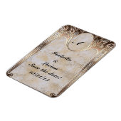 Gold Embossed look Steamunk Wedden Magneet (Linkerzijde)