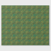 Gold Embossed Oriental Pattern on Green Cadeaupapier (Vlak)