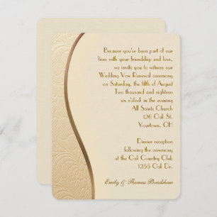 Gold Embossed Wedding Vow Renewal Kaart