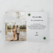 Gold Emerald Glitter Gem 35e bruiloft Jubileum Kaart (Binnen)