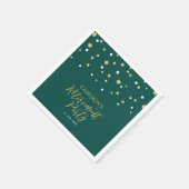 Gold & Emerald Green Chic Confetti Retirement Servet (Hoek)