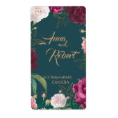 Gold & Emerald Green Floral Etiket (Voorkant)