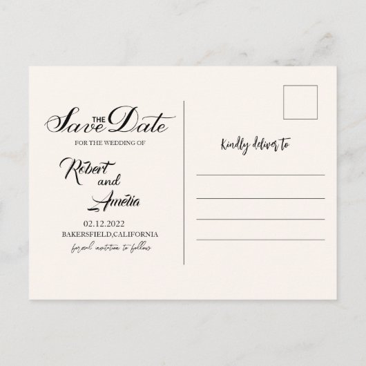 Gold & Emerald Green Floral Wedding Aankondigingskaart (Achterkant)