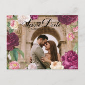 Gold & Emerald Green Floral Wedding Aankondigingskaart (Voorkant)