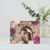 Gold & Emerald Green Floral Wedding Aankondigingskaart (Staand voorkant)