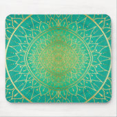 Gold Emerald Green Hand Drawn Mandala Muismat (Voorkant)