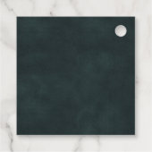 GOLD EMERALD GREEN LOTUS FLORAL MONOGRAM WEDING BEDANKJES LABELS (Achterkant)