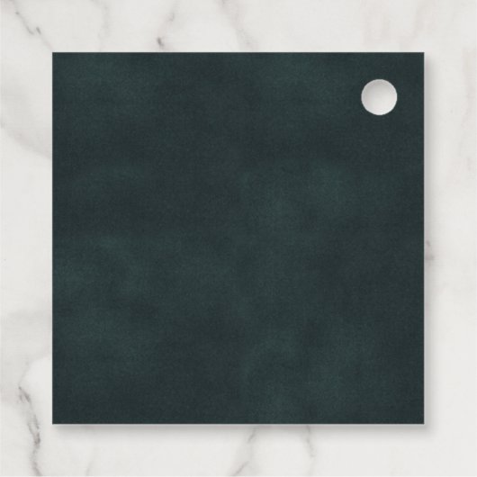 GOLD EMERALD GREEN LOTUS FLORAL MONOGRAM WEDING BEDANKJES LABELS (Achterkant)