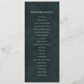 GOLD EMERALD GREEN LOTUS WEDDING CEREMONY PROGRAMM MENU (Achterkant)