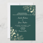 Gold Emerald Green QR Code Wedding Kaart (Voorkant)