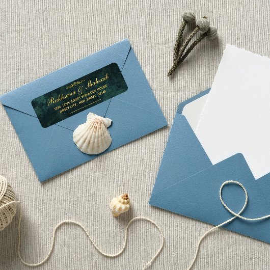  Gold & Emerald Green retouradres Etiket