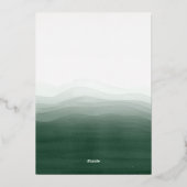 Gold & Emerald Green Waterverf Verrassingsdag Folie Uitnodiging (Achterkant)