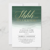 Gold & Emerald Green Waterverf Verrassingsdag Kaart (Voorkant)