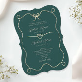 Gold Emerald Green Wedding Kaart