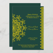  Gold Emerald Mehendi Henna Indian Kaart (Voorkant / Achterkant)