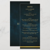 Gold Emerald Velvet Elegant Fairy Tale Wedding Menu (Voorkant / Achterkant)