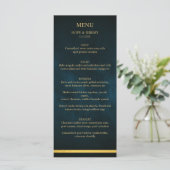 Gold Emerald Velvet Elegant Fairy Tale Wedding Menu (Staand voorkant)