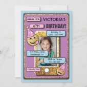 Gold Emoji Birthday Party - Telefoon Foto Kaart (Voorkant)