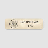 Gold Employee Clothes Name Badge Safety Pin Magnet (Voorkant)