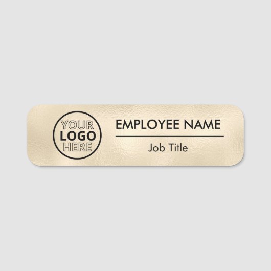 Gold Employee Clothes Name Badge Safety Pin Magnet (Voorkant)