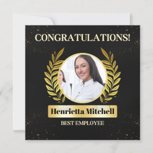 Gold Employee of the month erkenning award card Kaart