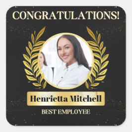 Gold Employee of the month-erkenning Vierkante Sticker