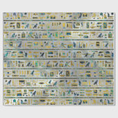 Gold en Abalone Egyptische hiërogliefen op parel Cadeaupapier (Vlak)