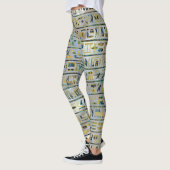 Gold en Abalone Egyptische hiërogliefen op parel Leggings (Links)