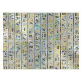 Gold en Abalone Egyptische hiërogliefen op parel Tafelkleed (Voorkant (Horizontaal))