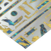 Gold en Abalone Egyptische hiërogliefen op parel Tafelkleed (Gekanteld)