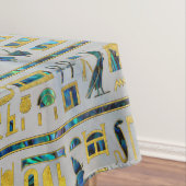 Gold en Abalone Egyptische hiërogliefen op parel Tafelkleed (Voorbeeld)