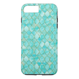 Gold- en Aqua Maroccan-patroon Case-Mate iPhone Case