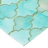 Gold- en Aqua Maroccan-patroon Tafelkleed (Gekanteld)