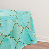 Gold- en Aqua Maroccan-patroon Tafelkleed (Voorbeeld)