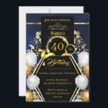 Gold en Black 40th Birthday Invitation Kaart<br><div class="desc">Op zoek naar een stijlvolle en aanpasbare verjaardagskaart? Kijk niet verder dan ons slanke gouden en zwarte design! Deze uitnodiging is ideaal om een beetje elegantie toe te voegen aan uw speciale gelegenheid en kan op maat van uw exacte behoeften worden aangepast. Met zijn oogstrelend ontwerp en gebruiksvriendelijke aanpassingsopties is...</div>