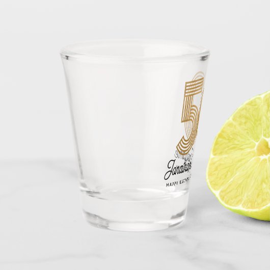 Gold en Black 50th Birthday Shot Glass Shot Glas (Links)