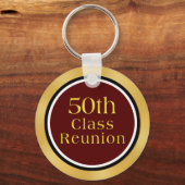 Gold en Black 50th Class Reunion Gift Ideeën Sleutelhanger (Achterkant)