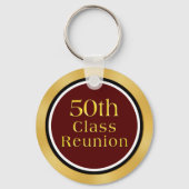 Gold en Black 50th Class Reunion Gift Ideeën Sleutelhanger (Achterkant)