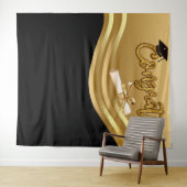 Gold- en BlacK-Afstuderen - Foto-backdrop tapes Wandkleed (In Situ (horizontaal))