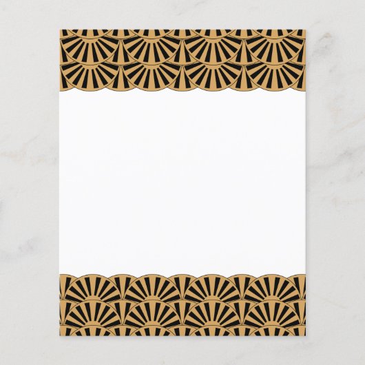 Gold en Black Art Deco Fan Flower Motif (Voorkant)