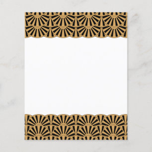 Gold en Black Art Deco Fan Flower Motif